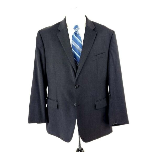 Pronto Uomo Wool 2 Button Suit Jacket 44R Gray Blazer - Picture 3 of 10